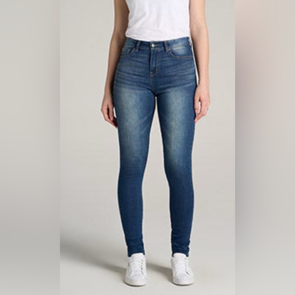 •BLUE INK•MEDIUM WASH SLEEK HI-RISE MODERN SKINNY DENIM JEANS SIZE 7